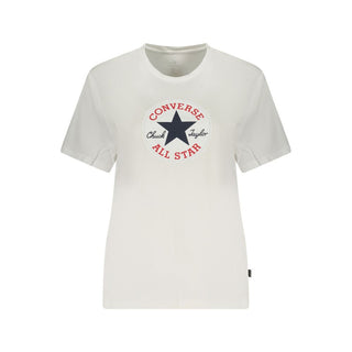 Converse White Cotton Womens T-Shirt