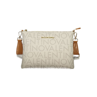 Mario Valentino Beige Polyurethane Women's Bag with Zip Closure and Strap