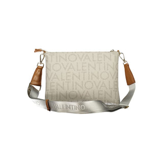 Mario Valentino Beige Polyurethane Women's Bag with Zip Closure and Strap