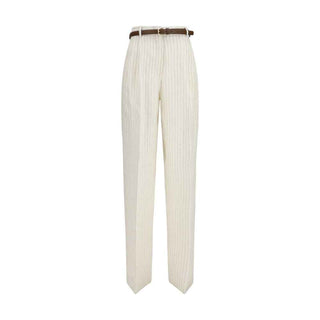 Max Mara Beige Linen Casual Pants