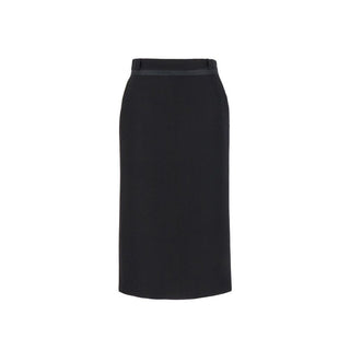 Fendi Black Virgin Wool Long Skirt