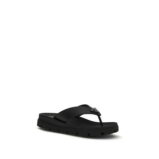 Prada Brown Calf Leather Bos Taurus Flat Sandals
