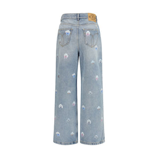 Fiorucci Blue Cotton Relaxed Fit Jeans