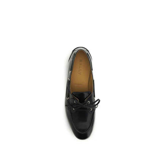Bally Black Buffalo Leather Slip-On Loafers