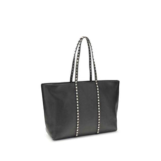 Valentino Garavani Black Calf Leather Bos Taurus Shoulder Bag