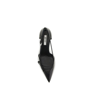 Prada Black Goatskin High Heel Pumps