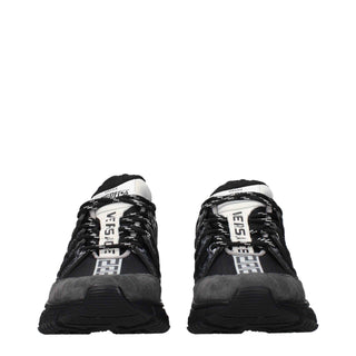 Versace Black Fabric Athletic Sneakers