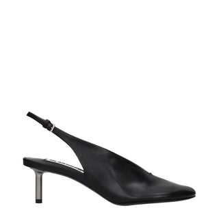 Jil Sander Black Leather High Heel Pumps