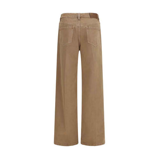 Brunello Cucinelli Brown Cotton Straight-Leg Jeans