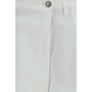 Brunello Cucinelli White Cotton Casual Pants