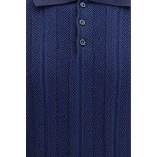 Brunello Cucinelli Blue Cotton Polo Shirt