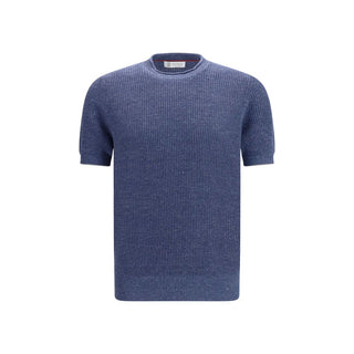 Brunello Cucinelli Blue Linen T-Shirt