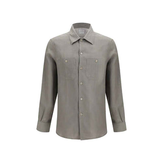 Brunello Cucinelli Bicolor Linen Dress Shirt