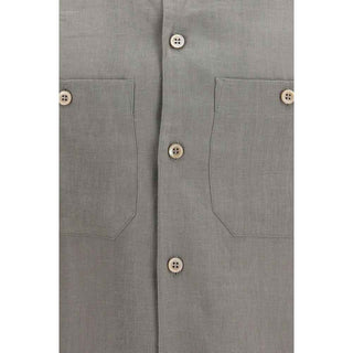 Brunello Cucinelli Bicolor Linen Dress Shirt
