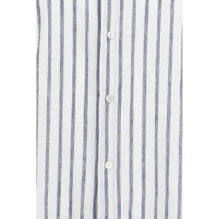 Brooksfield Blue Cotton Pattern Shirt