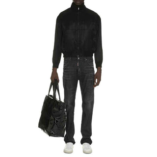 Saint Laurent Black Silk Bomber