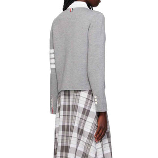 Thom Browne Gray Wool Cardigan