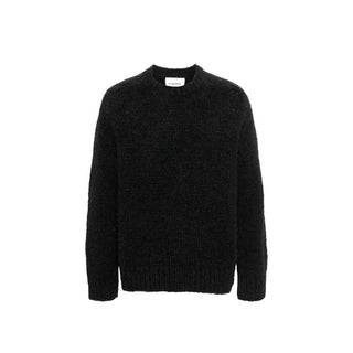 Jil Sander Black Alpaca Leather Sweater
