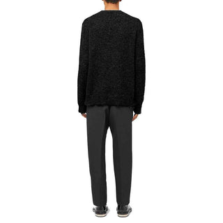 Jil Sander Black Alpaca Leather Sweater