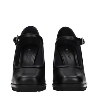 Max Mara Black Leather High Heel Pumps