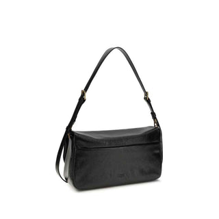 PINKO Black Calf Leather Bos Taurus Shoulder Bag