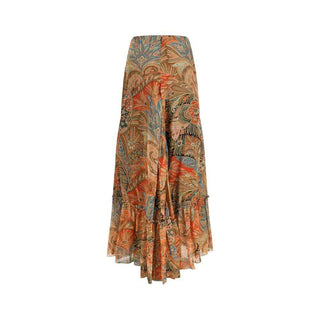 Etro Multicolor Silk Long Skirt