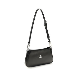 Vivienne Westwood Black Calf Leather Bos Taurus Shoulder Bag