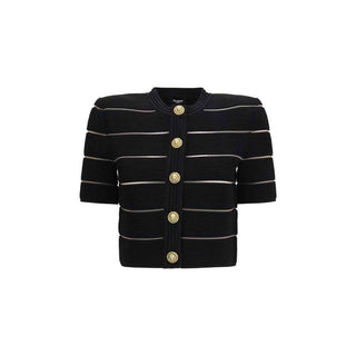 Balmain Black Viscose Cardigan