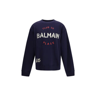 Balmain Blue Cotton Sweatshirt