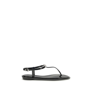MACH & MACH Black Rubber Flat Sandals
