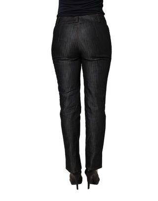 BENCIVENGA Black Cotton Mid Waist Skinny Denim Trouser Jeans