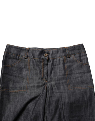 BENCIVENGA Black Cotton Mid Waist Skinny Denim Trouser Jeans