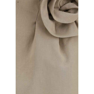 Magda Butrym Beige Linen Mini Skirt