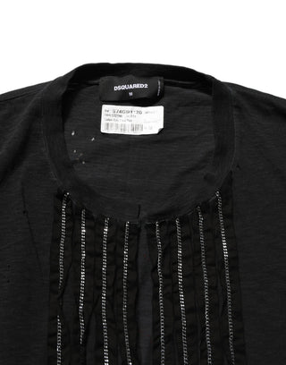 Dsquared² Black Chain Embellished Cotton Short Sleeve T-shirt