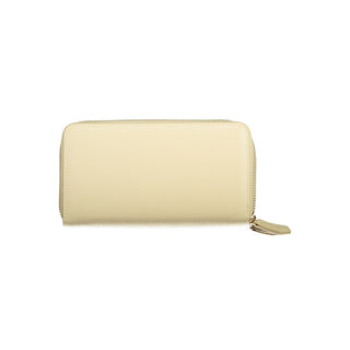 Mario Valentino Beige Polyurethane Women's Wallet with Coin Purse and Card Spaces