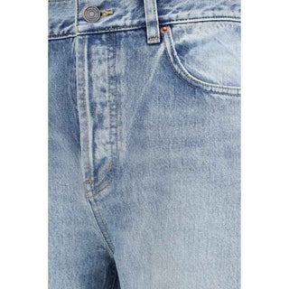 Saint Laurent Blue Cotton Cropped Jeans