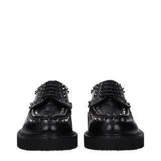 Valentino Garavani Black Leather Oxfords And Derbies