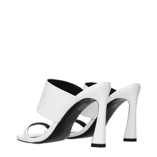 Versace White Leather Stiletto Heel Sandals