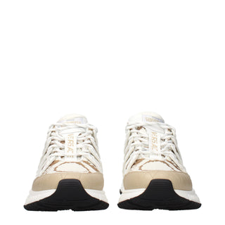 Versace White Fabric Athletic Sneakers