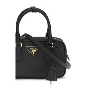 Prada Black Calf Leather Bos Taurus Shoulder Bag