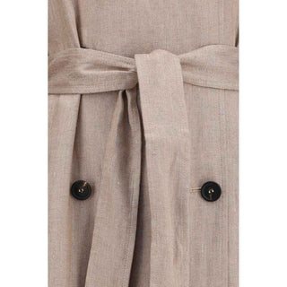 Brunello Cucinelli Multicolor Linen Trench Coat