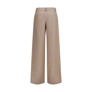 Brunello Cucinelli Beige Linen Casual Pants