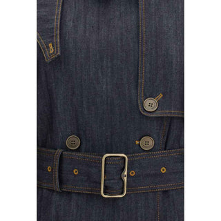 Burberry Blue Cotton Trench Coat