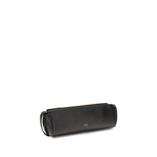 Khaite Black Calf Leather Bos Taurus Clutch Bag