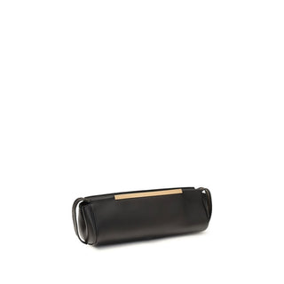 Khaite Black Calf Leather Bos Taurus Clutch Bag