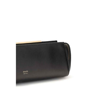 Khaite Black Calf Leather Bos Taurus Clutch Bag