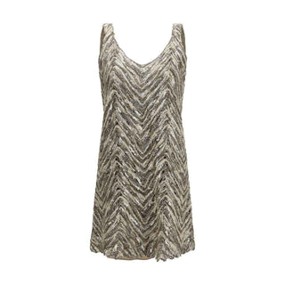 Brunello Cucinelli Beige Paper Cocktail Dress