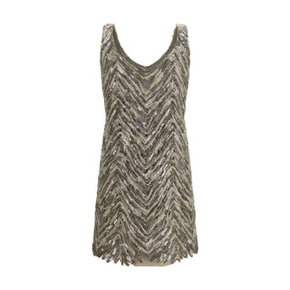 Brunello Cucinelli Beige Paper Cocktail Dress