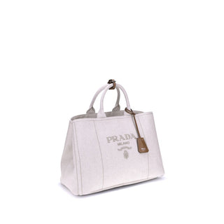 Prada Beige Cotton Shoulder Bag