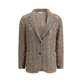 Brunello Cucinelli Brown Silk Blazer